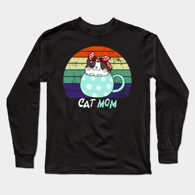 Funny Cat Mom Long Sleeve T-Shirt by sevalyilmazardal